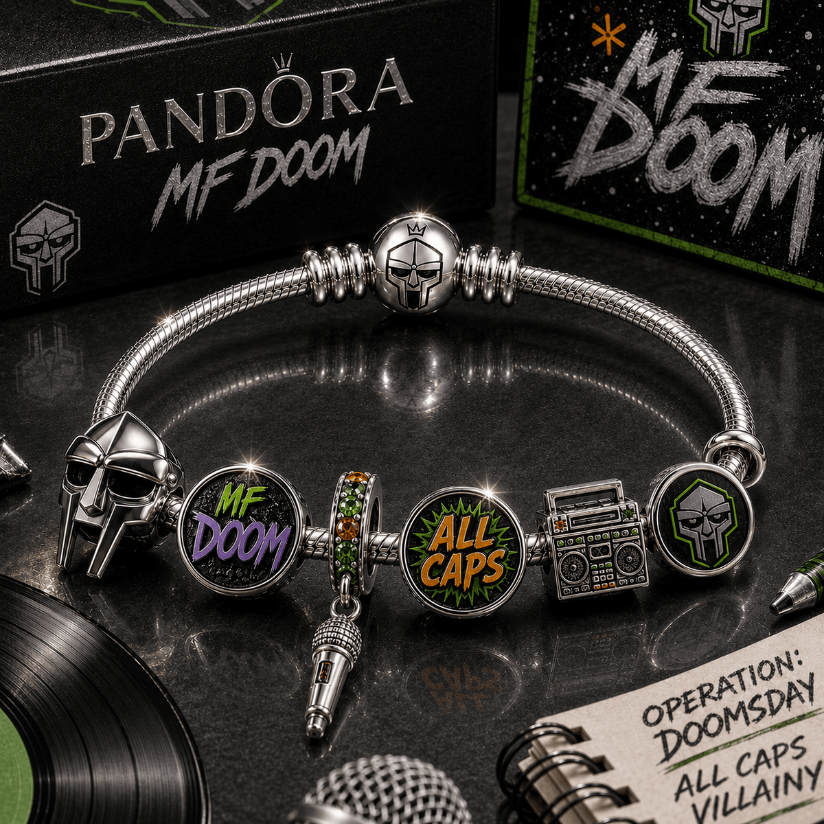 MFD Silver Charm Bracelet Set BMD