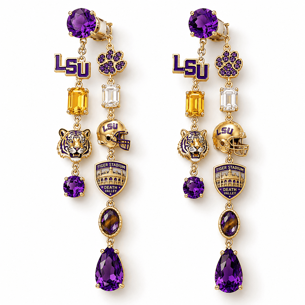 Premium LSU Dangle Earrings NTNA
