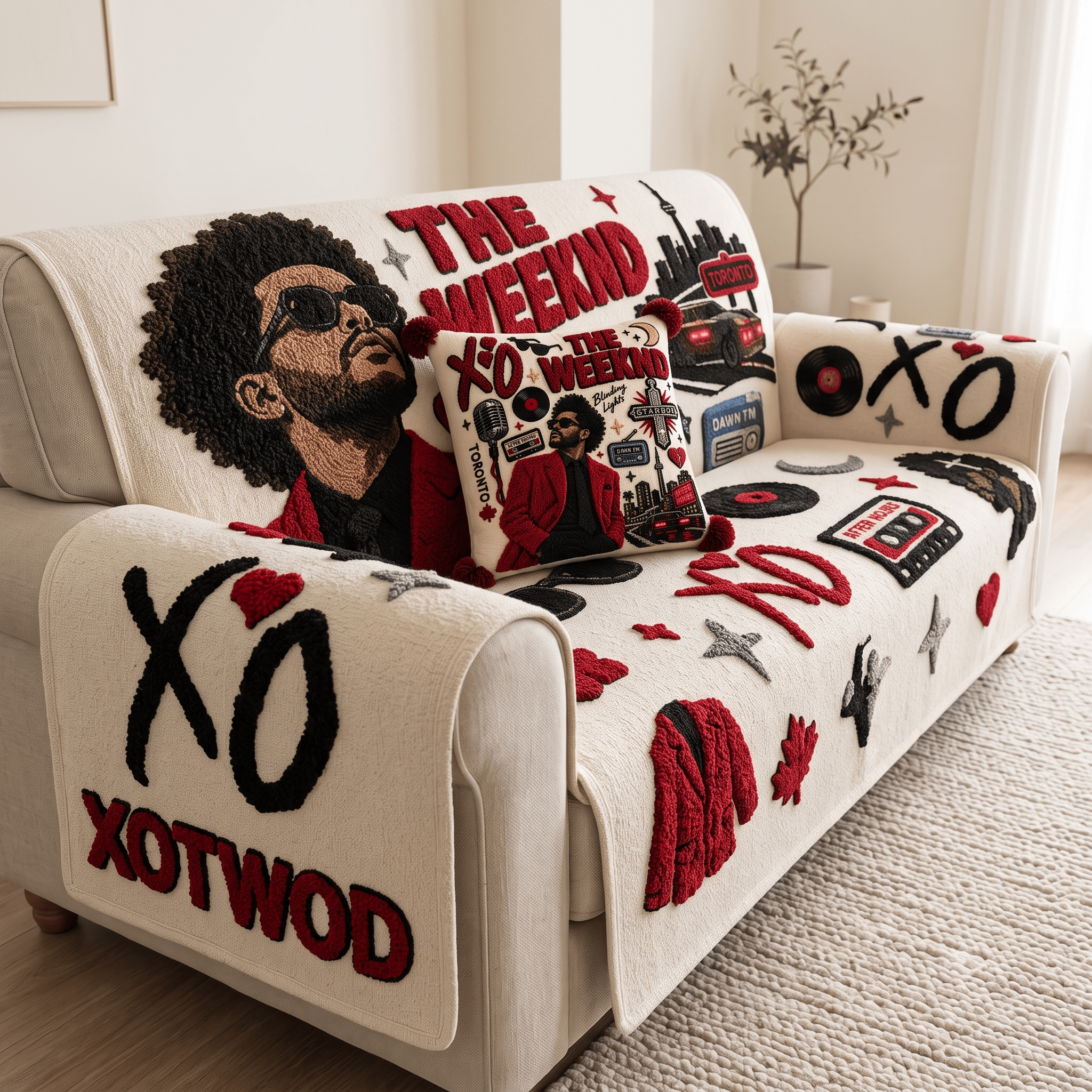 TWD Tufted Sofa Cover & Pillow Set DNBN
