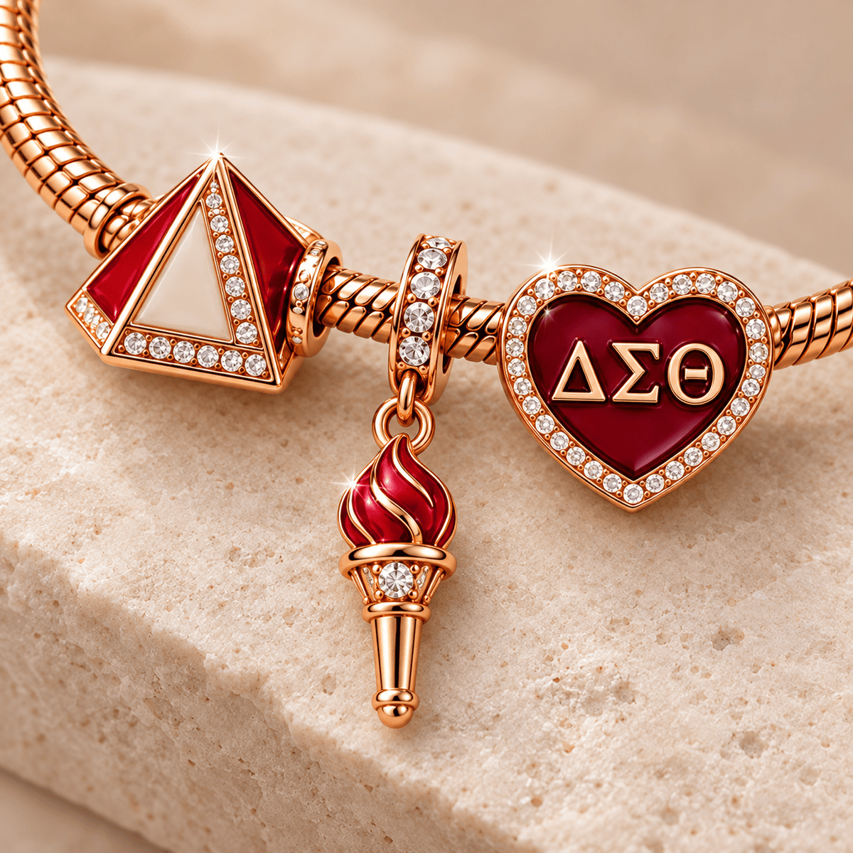 DSTT Rose Gold Charm Bracelet Set TMH