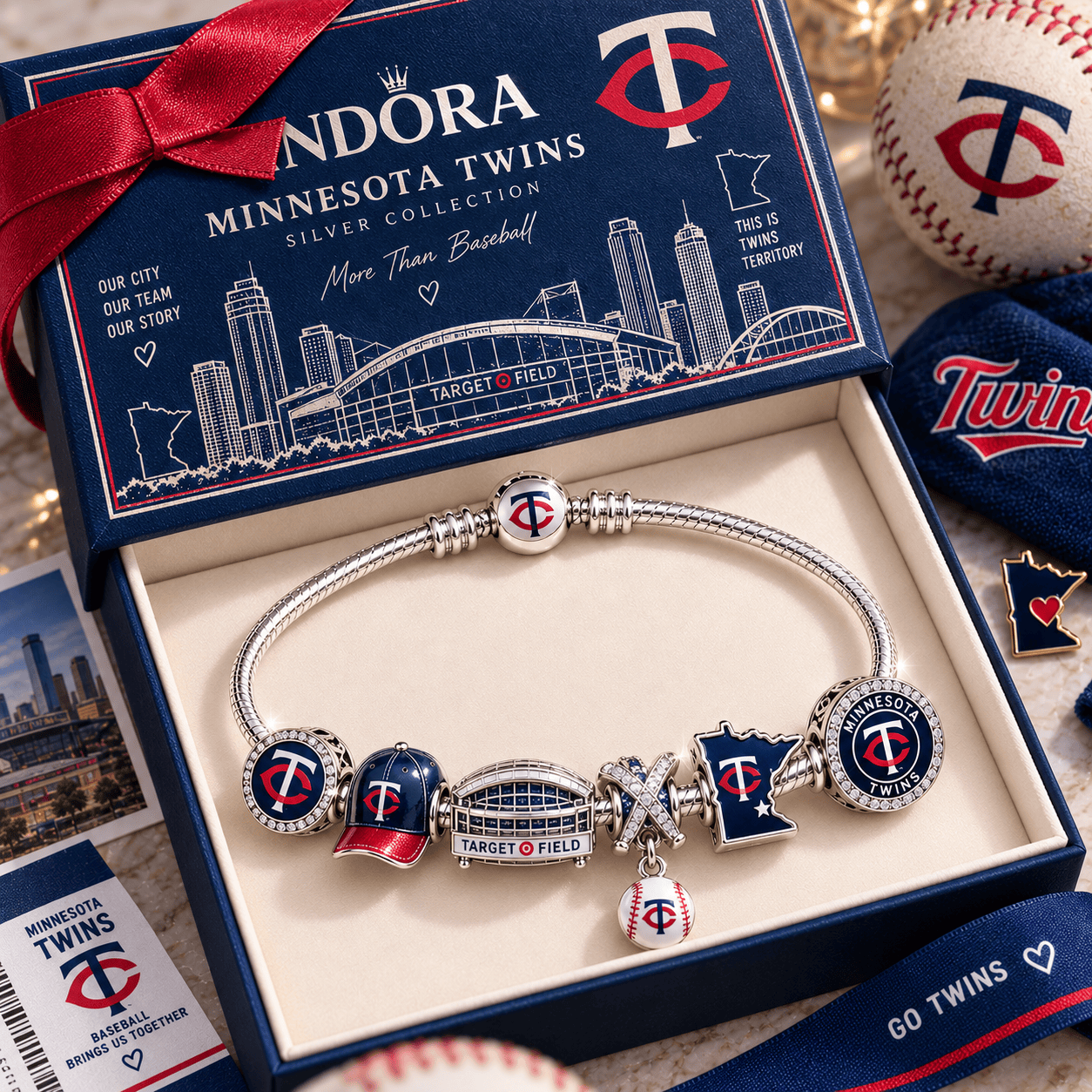 MNST Silver Charm Bracelet Set PNPA