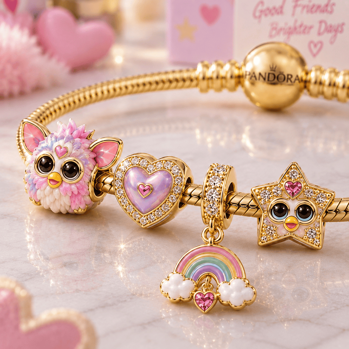 FURB Gold Charm Bracelet Set VTH