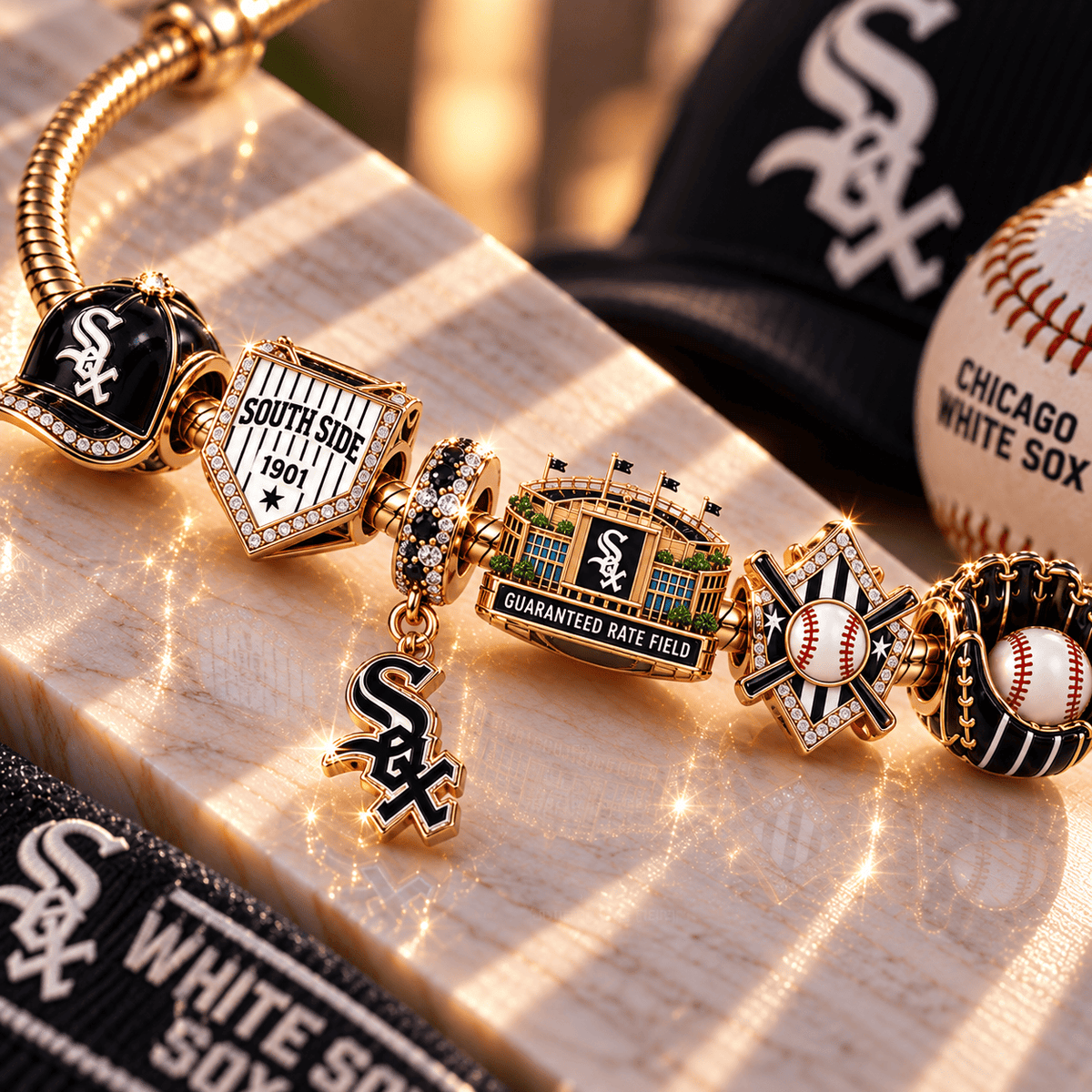 CWS Gold Charm Bracelet Set NHVH