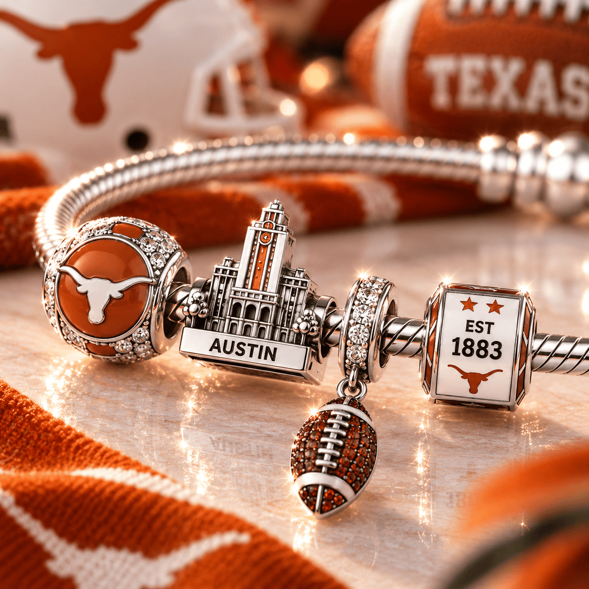 TLS Silver Charm Bracelet Set VTH
