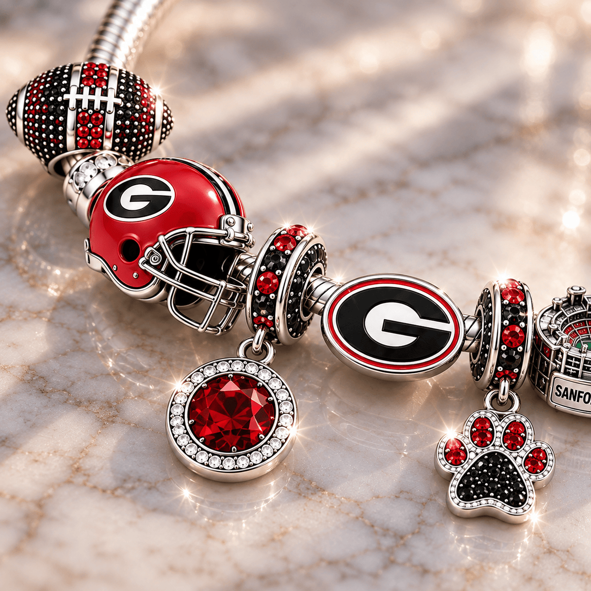 GGBD Silver Charm Bracelet Set BMD