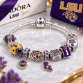 LSU Silver Charm Bracelet Set BMD