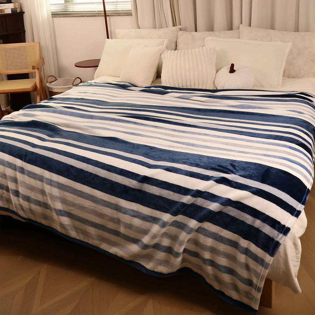 Luxury Blanket, Fuzzy Soft Cozy Flannel Blanket for Home Bed Sofa Couch Chair, Decorative  Blanket, Machine washable, 2 sizes